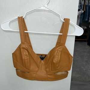 Forever 21 Faux Leather crop top size medium